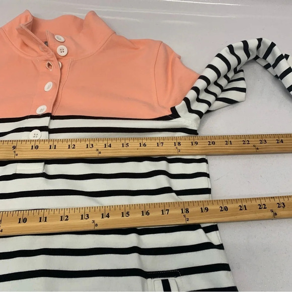 T by Talbots Top Sweatshirt Woman Medium  Long Sleeve Stripe Stretch Pockets - Picture 11 of 12